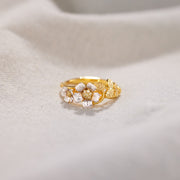 Two-Tone Flower Ring