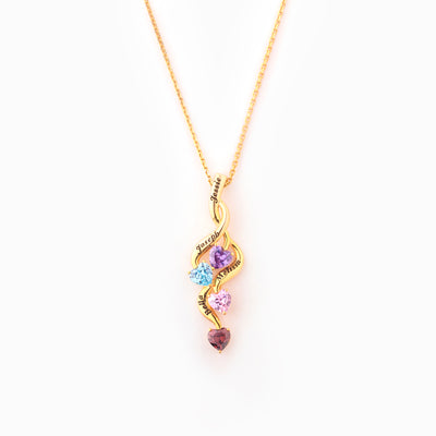 Mama's Heartstrings 1-6 Birthstone Weaved Heart Necklace