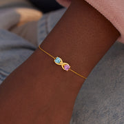 Heart Birthstone Infinity Bracelet