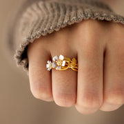 Two-Tone Flower Ring