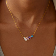 1-7 Kite Cut Birthstone Necklace