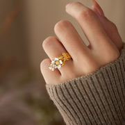 Two-Tone Flower Ring