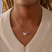 1-7 Kite Cut Birthstone Necklace