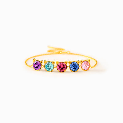 The Dog Mother 1-8 Birthstone Pet Head Bracelet