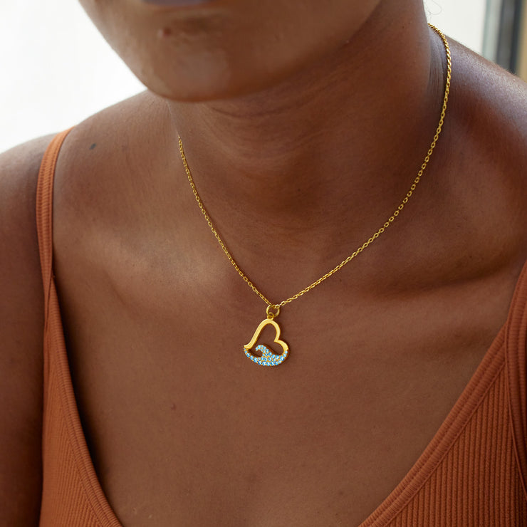 Waves In Heart Necklace