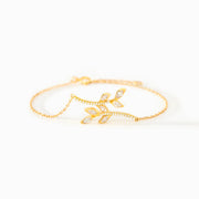 Dainty Parallel Leaves Bracelet