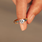 2-8 Birthstones Heart Ring