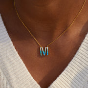 Dear Daughter Gradient Blue Letter Necklace