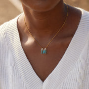 Dear Daughter Gradient Blue Letter Necklace