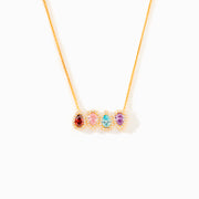 Up And Down 1-8 Teardrop Birthstones Necklace