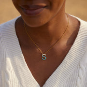 Dear Daughter Gradient Blue Letter Necklace