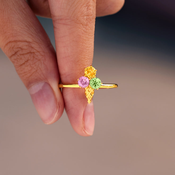 Ice Cream Birthstones Ring