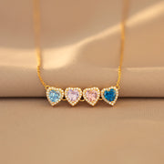 1-14 Heart Birthstone Necklace