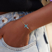 My Small Circle of Female Friends Gradient Pavé Cross Bracelet