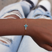 My Small Circle of Female Friends Gradient Pavé Cross Bracelet