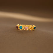 Mama's Garden Heart In Flower 1–5 Birthstone Ring