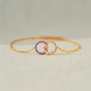 Bond Links Us Together Birthstone Knitted Interlocking Bracelet