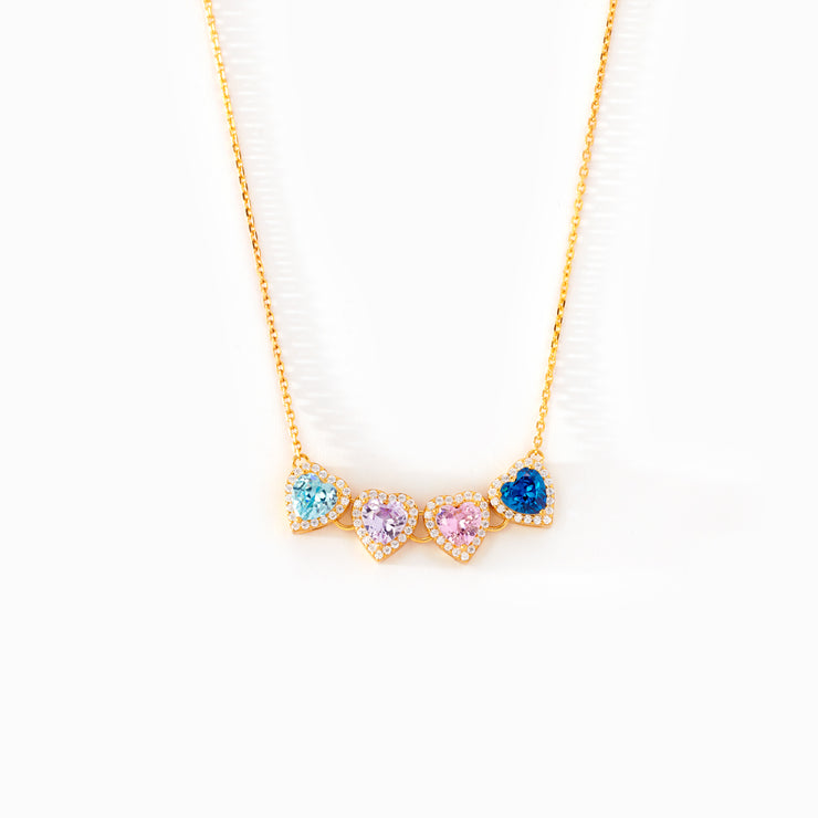 1-14 Heart Birthstone Necklace