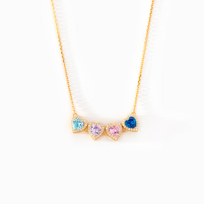 Nana's Valentines 1-14 Heart Birthstone Necklace