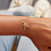 Dainty Parallel Leaves Bracelet