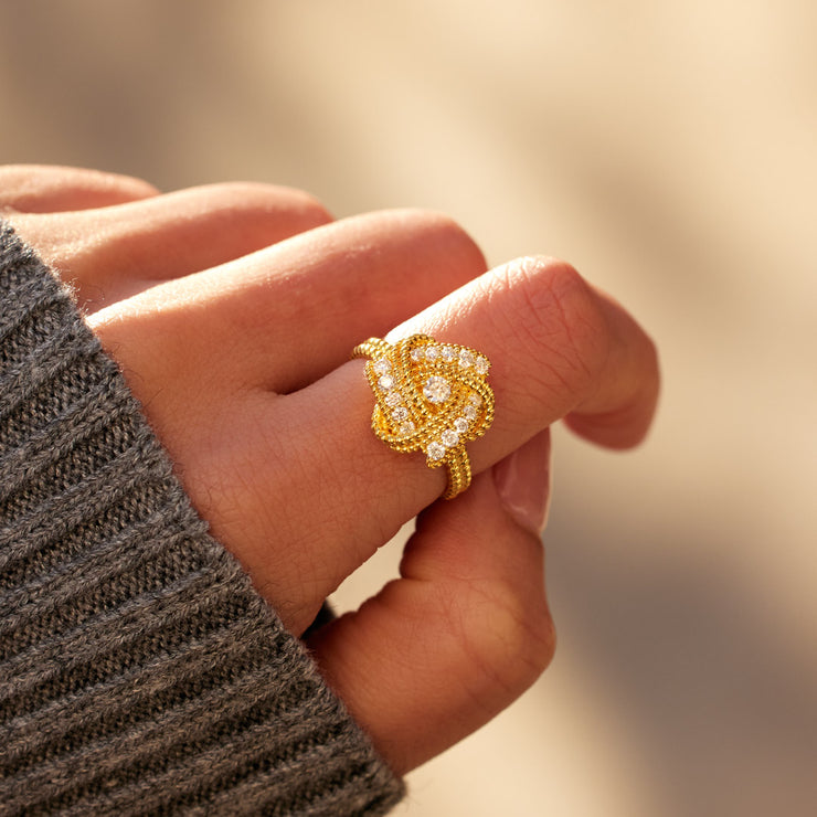 Golden Knot Ring