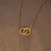 Linking Circle Birthstone Necklace