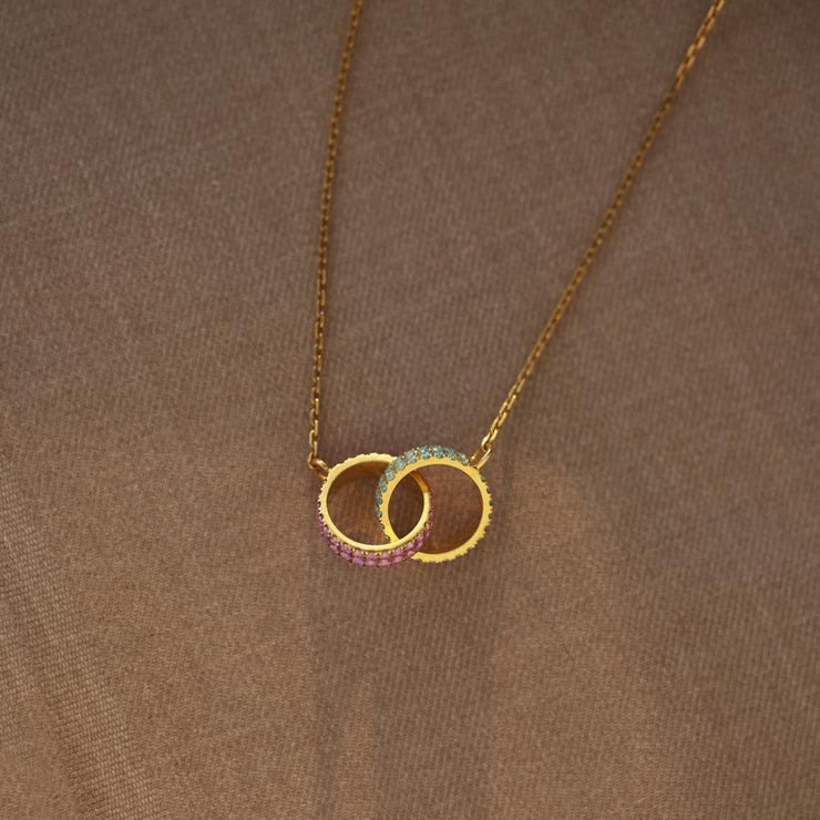 Linking Circle Birthstone Necklace