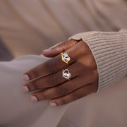 Mama's Pawfect Pals Paw In Heart 1-5 Birthstones Ring