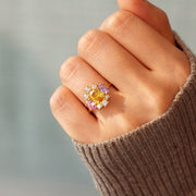 Grandma And 1-8 Grandkids Birthstones Blossom Ring