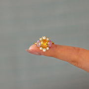 Grandma And 1-8 Grandkids Birthstones Blossom Ring