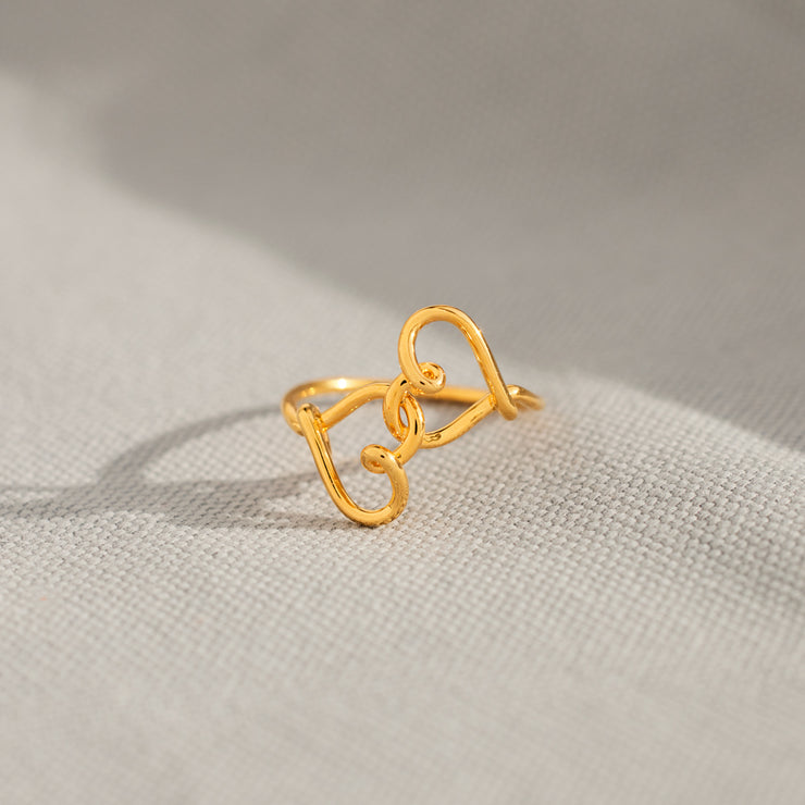 The Golden Thread Of Friendship Linking Hearts Ring