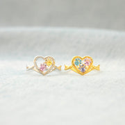 Mama's Pawfect Pals Paw In Heart 1-5 Birthstones Ring