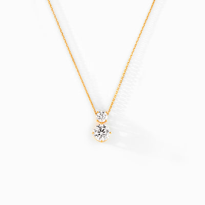 Mother & Daughter Two Stone Necklace