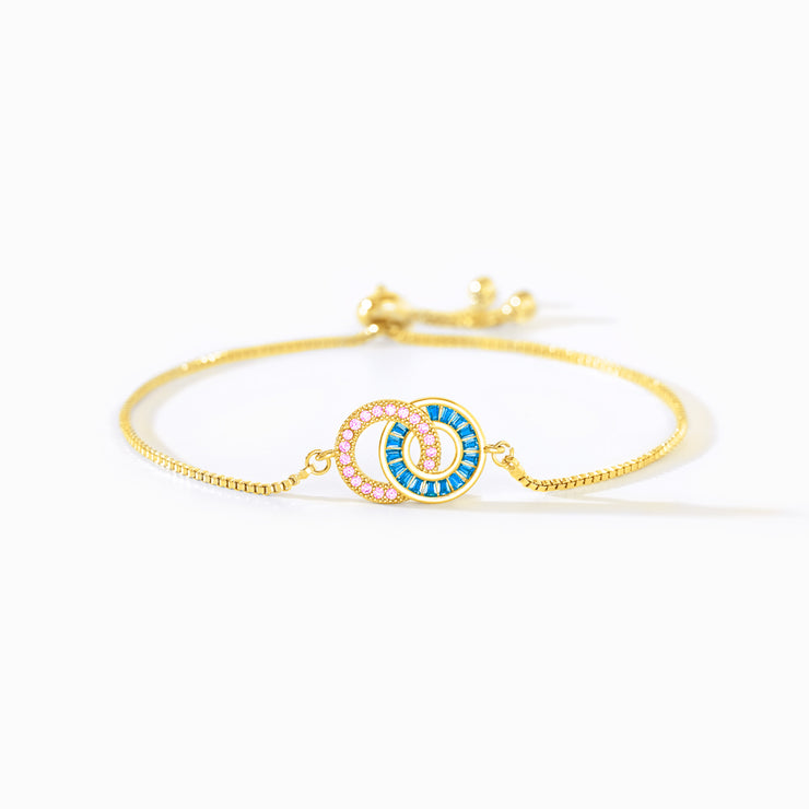 Mother & Daughter Unbreakable Bond Linking Circles Bracelet