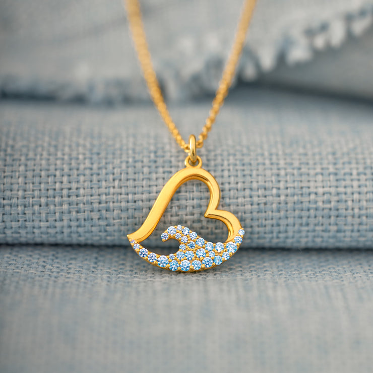 Waves In Heart Necklace