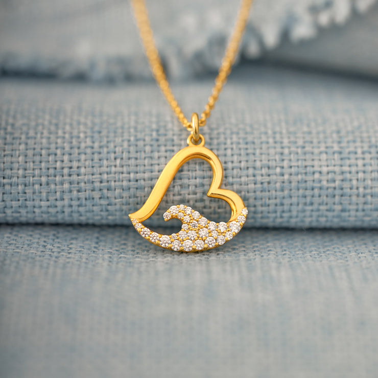 Waves In Heart Necklace