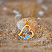 Waves In Heart Necklace