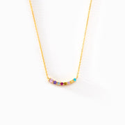 1-10 Birthstones Curved Necklace