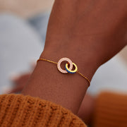 Mother & Daughter Bond Pavé Linking Circles Bracelet