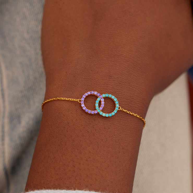 Best Friends We Are A Team Dainty Linking Circles Bracelet