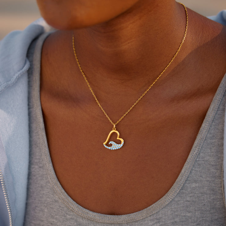 Waves In Heart Necklace