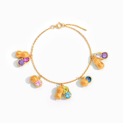 Nana's Crazy Little Nuts 1-8 Birthstone Peanut Bracelet