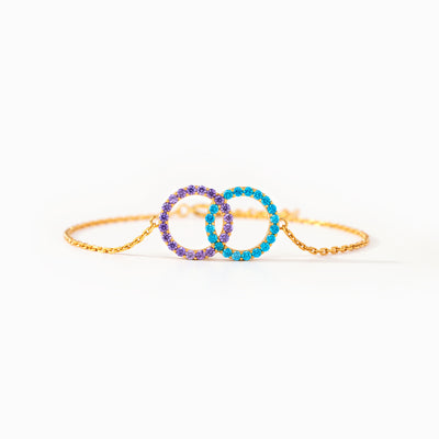 Best Friends We Are A Team Dainty Linking Circles Bracelet