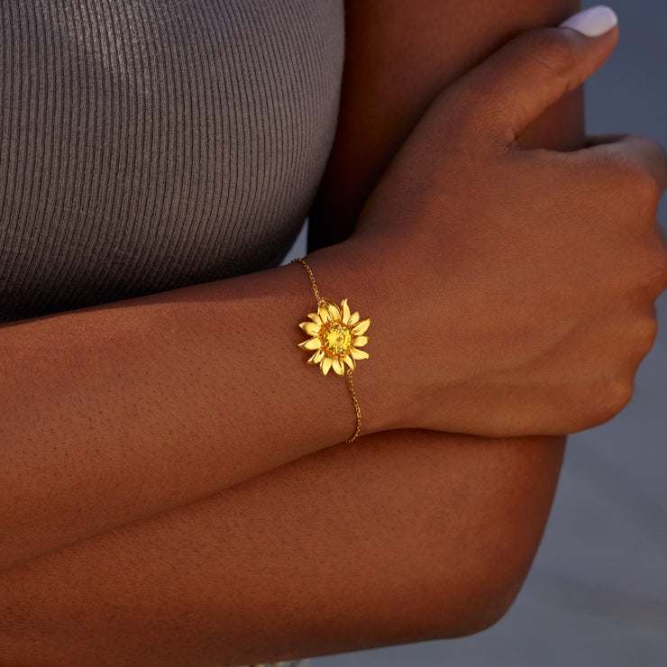 A Ray of Fucking Sunshine Golden Sunflower Bracelet