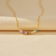 1-10 Birthstones Curved Necklace