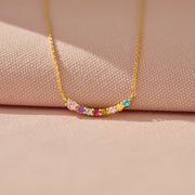 1-10 Birthstones Curved Necklace