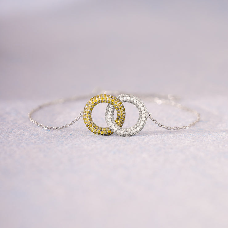 To My Weird Girl Gang Gold & Silver Linking Circles Bracelet