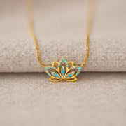 Dear Daughter Gradient Blue Lotus Necklace