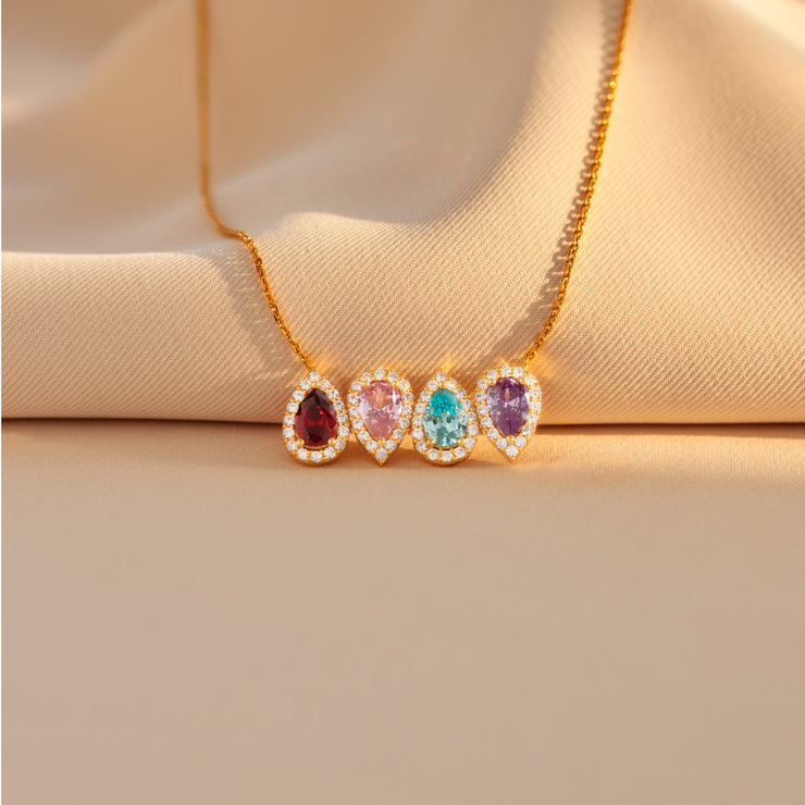 Up And Down 1-8 Teardrop Birthstones Necklace