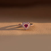 Pink Heart Black Ring